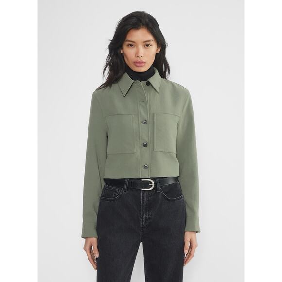 Aritzia Jackets & Blazers - NWT Wilfred LITTLE CROPPED JACKET Crepette Smokey Sage Green M
